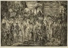 Untitled by Marius Bauer, etching, sold Oct 2022