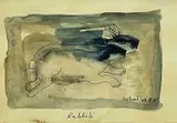 Rabbits by Tassaduq Sohail, ink, sold Oct 2022