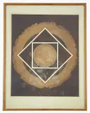 Geometric shapes by Vincent Longo, etching, sold Oct 2022