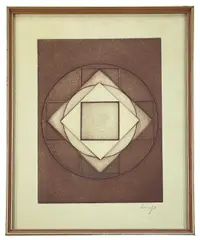 Untitled by Vincent Longo, etching, sold Oct 2022