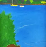 Untitled by Philip Sutton, oil on canvas, sold Aug 2022
