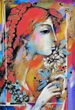Sandra Flush by Alush Shima, 1992, mixed media, sold Aug 2022