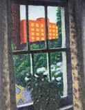 Sunset (Hackney) by Peter Bunting, 1994, oil on board, sold Aug 2022