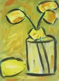 Artists label verso by Nicola Mosley, oil on board, sold Aug 2022