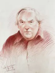 Red by Adrian George, 2005, pencil, offered Aug 2022