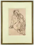 Untitled by Bernard Dunstan, pastel, sold Aug 2022