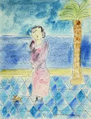 By The Sea by Dora Holzhandler, 2004, watercolour, sold Aug 2022