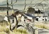 Farm Nr. World by Moira Huntly, watercolour, offered Aug 2022