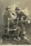 Print - two farmers chatting over a cup of by William Selwyn Rca coloured limited edition, print, sold Aug 2022