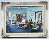 oil on canvas - Chelsea Interior With the Artist's Wife, signed, by Charles Cundall, oil on canvas, offered Jul 2022