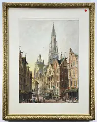 Aurea Steet Antwerp by Paul Braddon, watercolour, offered Jul 2022