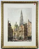 Aurea Steet Antwerp by Paul Braddon, watercolour, offered Jul 2022