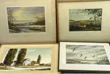 Farm buildings by Winston Megoran watercolour, watercolour, offered Jul 2022