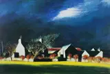 Bodfarddenwen by Wil Rowlands limited edition, print, sold Jul 2022