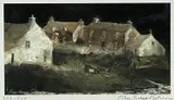 Cottages, Abereiddy by John Knapp-Fisher limited edition, print, sold Jul 2022