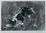 Print - sheepdog by Kyffin Williams Ra limited edition, print, sold Jul 2022