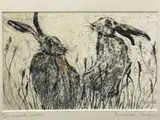 March hares by Annabel Langrish limited edition print, print, offered Jun 2022