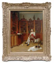 Untitled by Franz Xaver Wolf, oil on panel, sold Jun 2022