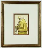 watercolour - 'Working Man' signed & titled in pencil, 13.5 x 9.5cm by Andrew Douglas-Forbes, watercolour, offered Jun 2022