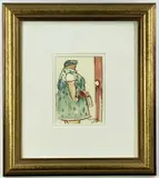 watercolour - 'Red Door' signed & titled in pencil, 13.5 x 9.5cm by Andrew Douglas-Forbes, watercolour, sold Jun 2022