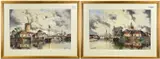 Middelburgh' and 'Nr Leylen by Norris Fowler-Willett, watercolour, sold Jun 2022