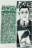screenprint - Idris Davies, in two colours, portrait with poetry by Rhymney by Paul Peter Piech, screenprint, sold Jun 2022