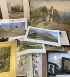 WATERCOLOURS & PRINTS - a large parcel, Keith Bowen prints, and, a small parcel by Unframed Sketches, watercolor, sold May 2022