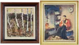 oil on board - 'Silver Birch', signed, dated '99 and titled verso, 29 x 27cm; and by Peter J Evans, oil on board, offered Apr 2022