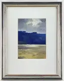 oil on board - Light Above Rhossili, signed, titled on Attic Gallery label verso, by Gareth Thomas, oil on board, sold Apr 2022