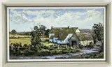 oil on board - Farm Buildings, West Angle, signed on label verso, 30 x 57cms by Maureen Phipps, oil on board, offered Apr 2022