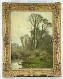 Gomshall, Surrey by Alfred de Fontville Breanski, oil on canvas, sold Apr 2022