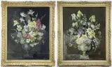 oils on canvas - Still life of flowers in an urn, including iris, peony, by Alison Ferry, 1972, oil, sold Apr 2022