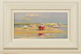 BOATYARD REFLECTIONS VI' boats at low tide by Helios Gisbert, acrylic on board, sold Jan 2020