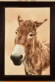 'Lil' Jill', a sepia portrait of a donkey, signed bottom by Toni Hargreaves, acrylic on canvas, sold Jan 2020