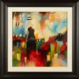 'Mosaic Colours II', an abstract study, signed lower by John and Elli Milan, mixed media on board, sold Jan 2020