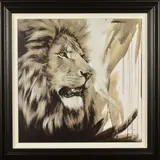 'Lion King', a portrait of a male Lion, limited edition print, 33/195, by Jen Allen, print, sold Jan 2020