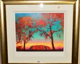 Uluru sunset by Rolf Harris, print, sold Jan 2020