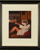 'Man of Mystery', a limited edition print of a man handing a drink by Jack Vettriano, print, sold Dec 2019