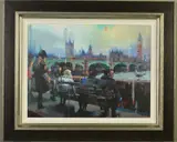 'Embankment', a London City scape, a limited edition print on by Christian Hook, print on board, sold Dec 2019
