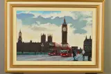 'Westminster Bridge', depicting Big Ben and iconic London by Timmy Mallett, acrylic on canvas, sold Dec 2019
