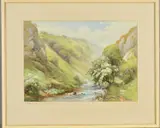 'Spring Morning - Raven's Crag - Dovedale', watercolour, by Harold Gresley, watercolour, sold Dec 2019