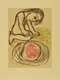 'Offspring', a limited edition lithograph, 12/275, signed, titled by Eileen Cooper, lithograph, sold Dec 2019