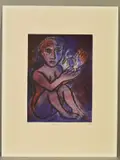 'Come to Rest', a limited edition print, 6/60, a female figure holding by Eileen Cooper, 1988, print, sold Dec 2019