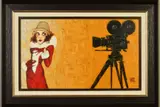 'Her First Screen Test', a limited edition hand embellished print on by Todd White, print on board, sold Dec 2019