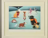 'Dancing on Ice', a limited edition print of dogs ice skating, signed by Doug Hyde, print, sold Dec 2019