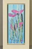 Wild pink flowers vi by Carl Scanes, acrylic on canvas, sold Nov 2019