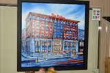 THE MAILBOX, BIRMINGHAM' a study of the famous Birmingham landmark by Phillip Bissell, acrylic on canvas, sold Nov 2019