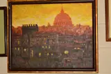 A sunset London cityscape with St Pauls Cathedral by Alma Agnes Emery, 1991, oil on canvas, sold Nov 2019