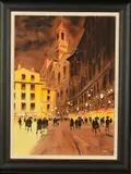 Florence shower ii by Peter J. Rodgers, watercolour on paper, sold Nov 2019