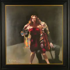 The painter with janine pecorini by Roberty Lenkiewicz, print, sold Nov 2019